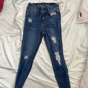 Regular pair of  dark blue jeans